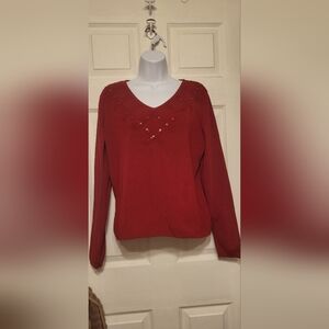 East 5th womems red cardigan sweater long sleeve medium